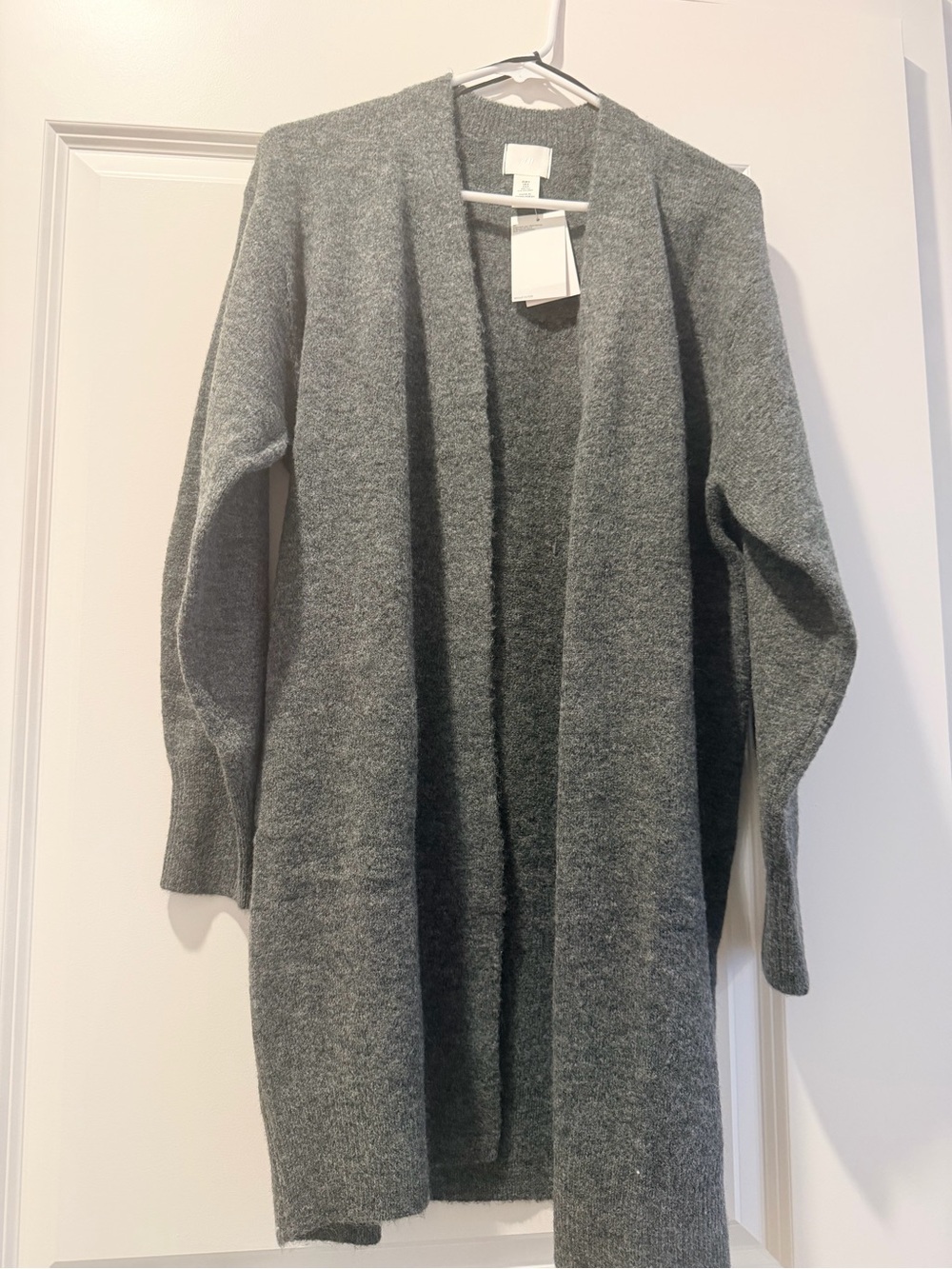 H&M Heather Gray Open-Front Long Cardigan